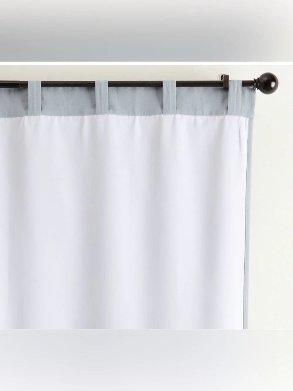 NWT SINGLE Pottery Barn Broadway Chambray Blue Blackout Curtain 50x84 in